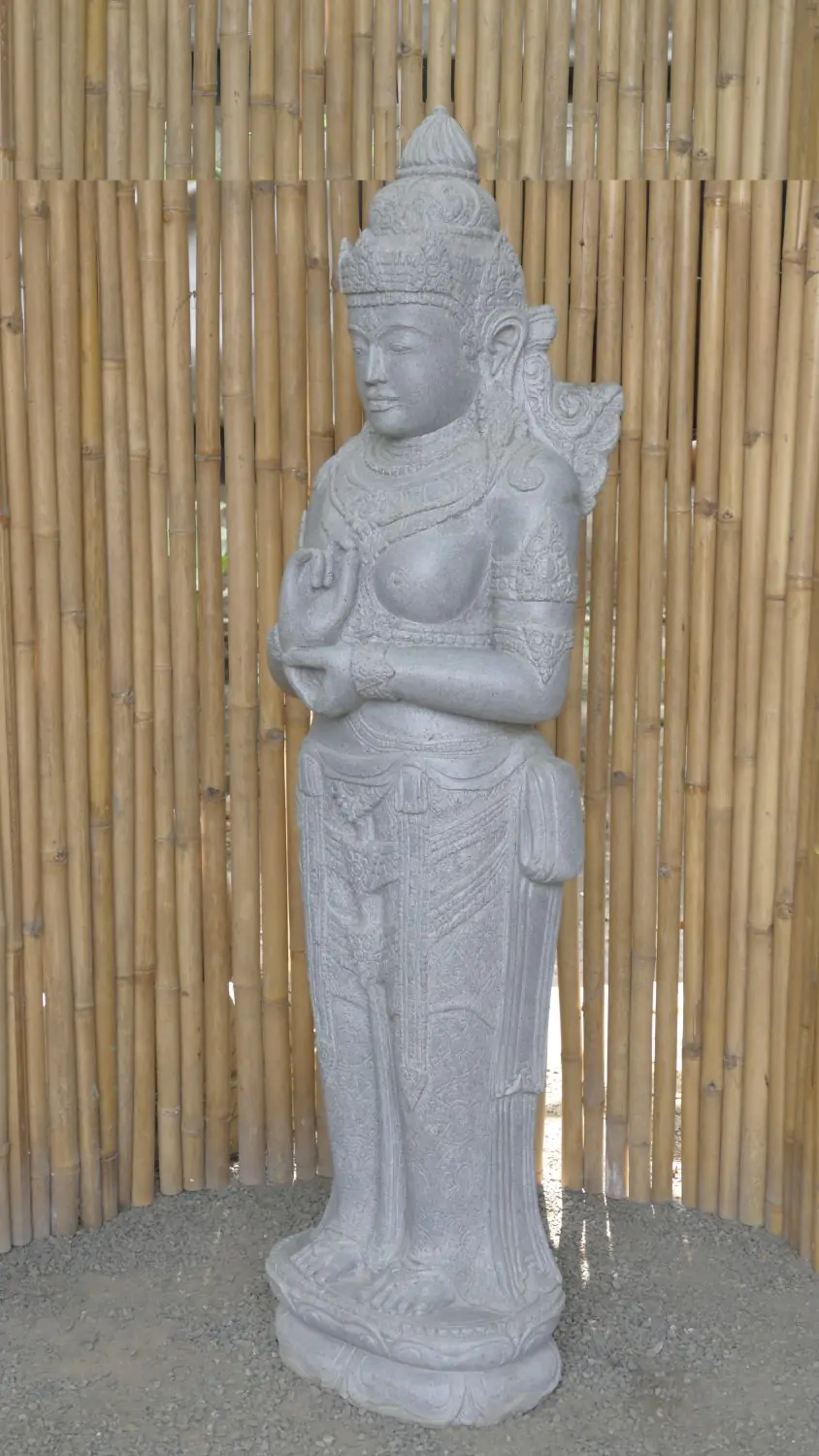  Product image 2 of the product “Standing Sri Dewi. Made from riverstone. Height 180cm ”